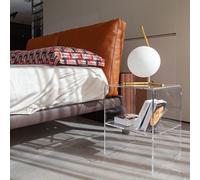 Plexycam Tavolino Comodino Plexiglass Trasparente Con Ripiano Mensola 35x20x50H