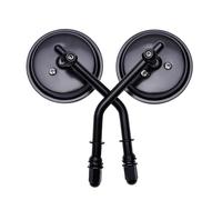 PLFMFVBLBG Motociclette Specchietti Laterali per Dyna per Bobber per Chopper per Old per School 1982-2018 Specchietto Retrovisore Moto 8 Mm con Stelo Corto 3" Maniglia Motociclo Specchietto(Black)