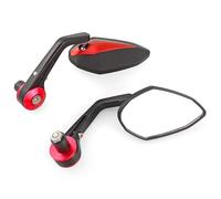 PLFMFVBLBG Motociclette Specchietti Laterali Specchietto Retrovisore Universale per Moto da 7/8" E 22 Mm per estremità del Manubrio Parti di Ricambio per Moto Maniglia Motociclo Specchietto(Red)
