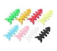 PLGEBR 5PCS Ossa di Pesce Auricolare Avvolgicavo Organizer Per Telefono Mouse Computer Cavo Cuffia Tablet Cavo Magnetico, Tie Twist, Cabina Organizzare, Smart Loop Legami Wire, Cavo Metallo