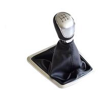 PLHJI Pomello leva cambio manuale cambio con cuffia copri bagagliaio adatto per Ford Focus 2 MK2 FL adatto per C-MAX 2006-2011 MK3 MK4 MK7 -Silver-5_Speed