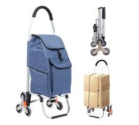 Pliable de Courses with Sac Amovible, Grande Capacité, Roues Pivotantes 360°, Bâche Oxford Léger et, Idéal pour Faire Ses Courses et Transporter, Bleu