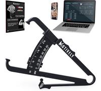 Plicometro Misuratore Percentuale Grasso Corporeo, MOTIVALY Adipometro calcolo Body Fat con Blocco misurazioni + [Calcolatore Body Fat PRO + Ebook Plicometria + Video GRATIS] (Nero)