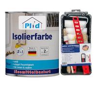 plid® Isolierfarbe LH, pittura contro il nicotina e l'umidità, blocco dell'umidità, per muri e cantine, protezione contro le efflorescenze. Formula a base di cemento, colore bianco, 0,75L