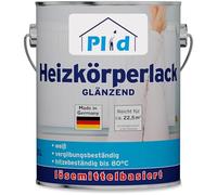 Plid® Smalto per Radiatori a Solvente - Vernice termoresistente 80°C, asciugatura rapida, 2in1 per metallo e coperture - Bianco lucido, ideale per termosifoni - Made in Germany 2,5L