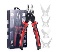 Pliers HUIOP Set di pinze per teste intercambiabili multifunzionali 5 in 1 Pinze per filo di acciaio Set di pinze per spelatura a vite da banco Strumenti di manutenzione elettrone