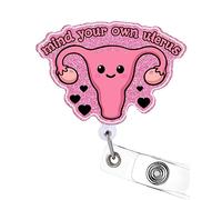 Plifal Uterus porta badge retrattile con clip ID per ostetricia ostetrica infermiera infermieristica nome tag card infermieristica studente medico RN LPN LVN Assistente medico lavoro ufficio
