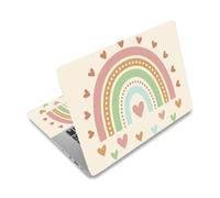 PLIGREAT 12 15 pollici Boho Style Laptop Sticker Skin Cover Arcobaleno Cuore Laptop Sticker Skin Sticker Skin Adesivo Universale Rimovibile Vinile Notebook Art Protector Impermeabile