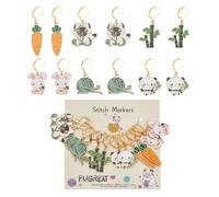 PLIGREAT 12 Pz di marcatori di punti di animali carini con fermagli aragosta Panda ciondoli bloccaggio marcatori a maglia per tessitura cucito fai da te Charms Accessori per la creazione di gioielli