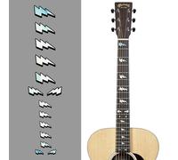 PLIGREAT 2 fogli di adesivi artistici per tasti di chitarra, motivo fulmine, adesivi per musica, chitarra, ukulele, chitarra acustica, chitarra elettrica, basso, fai da te, intarsio per chitarre