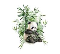 PLIGREAT 2 Fogli Panda Adesivi Murali Acquerello Bambù Animale Murale Decalcomanie per Asilo Nido Bambini Camera Da Letto Armadio Decor Di Grandi Dimensioni Acquerello Adesivo Da Parete
