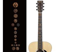 PLIGREAT 2 fogli retrò ingranaggi chitarra fret marcatori adesivi art punk design decalcomanie per musica chitarra ukulele chitarra acustica chitarra elettrica basso intarsio fai da te adesivi per