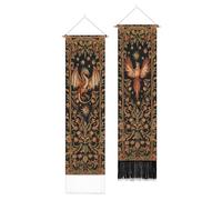 PLIGREAT 2 pacchetto di Tappezzeria Murale Totem Drago e Fenice Appeso Verticale Estetica Vintage per Camera da Letto Soggiorno Decorazione Interna