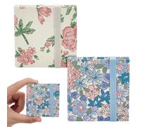 PLIGREAT 2 Pezzi Mini Acquerello Sketchbook 6x6 cm Portatile Quadrato Copertina in Tessuto Piccolo Acquerello Sketchbook 40 Pagine (20 Fogli) Acquerello Strutturato Disegno Carte Viaggio Sketchbook