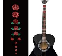 PLIGREAT 2 Pz Chitarra Tastiera Adesivi Chitarra Intarsio Adesivi Rimovibili Rose Decalcomanie per Bassista Elettrico Chitarra Acustica Decorazione