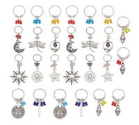 PLIGREAT 24 pezzi boho anello charm per capelli in metallo dreadlock gioielli per trecce per capelli ciondolo tribale luna stelle ciondolo vintage treccia accessori per acconciature da donna coda di