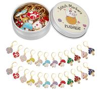 PLIGREAT 24 Pz Smalto Pois Punto Fungo Marcatori Maglia Bloccaggio Uncinetto Pennarelli Tessitura Trapuntatura Strumento di Cucito FAI DA TE Artigianato Gioielli Accessori per Nonna Mamma Maglia