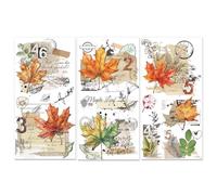 PLIGREAT 3 Fogli Foglie d'Acero strofinare sui trasferimenti per l'artigianato Lettere d'Epoca strofinare sugli Adesivi di trasferimento Caduta Decalcomania per mobili in Legno Fai da Te Decorazione