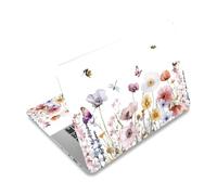 PLIGREAT 3 Pz Laptop Skin Adesivi Decalcomanie in vinile per PC Notebook Laptop Case Protector Film Adesivo decorativo per laptop Impermeabile Fiori rimovibili Farfalle Api Decalcomanie per laptop