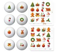 PLIGREAT 4 fogli di pennarello da golf con elementi di Natale, albero di Natale, adesivi per identificare palline da golf, 64 pupazzo di neve, palline da golf