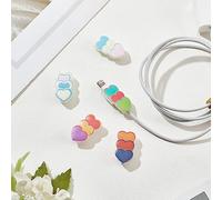 PLIGREAT 5 Pezzi Carino Love Hearts Pattern Cable Protectors per iPhone iPad Charger Mixed Bulk Colorato Phone Charger Protector per Cavo Dati USB Charging Cord Protector