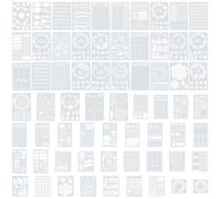 PLIGREAT 67 stencil per quaderni, in plastica, per liste di pianificazione bianche, per tracciare abitudini, per quaderni, istruzioni per indirizzi, appunti a punti, diari