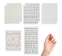 PLIGREAT 8 fogli adesivi per unghie con note musicali nero argento oro nail art adesivo 3D autoadesivo colorato musica chiodo adesivo per donne fai da te manicure suggerimento