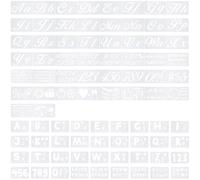 PLIGREAT 86 stencil con lettere per dipingere, 14 × 21 cm, 11,5 × 17,8 cm, stencil in plastica riutilizzabile, per pareti in legno, lavagna a gesso, diario