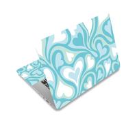 PLIGREAT Adesivo per computer portatile da 12-15 pollici, motivo cuore blu, adesivo universale rimovibile in vinile per notebook, protezione artistica impermeabile per netbook PC