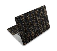 PLIGREAT Adesivo per laptop con motivo a parete egiziano, ritagliabile, misura universale, adatto per laptop da 12", 13", 13,3", 14", 15 pollici, rimovibile, impermeabile, per PC