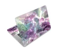PLIGREAT Adesivo per laptop con motivo astratto a nuvola, taglia unica, adatto per laptop da 12", 13", 13,3", 14", 15 pollici, nuvole viola, rimovibile, impermeabile, per computer portatile