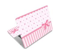 PLIGREAT Autocollant pour Ordinateur Portable Autocollant Universel en PVC pour Ordinateur Portable 12" 13" 13.3" 14" 15" protezione Réutilisable pour Ordinateur Portable Cadeau avec un Nœud Rose