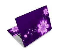 PLIGREAT Autocollant pour Ordinateur Portable Autocollant Universel en PVC pour Ordinateur Portable 11.6" 12" 13" 13.3" 14" 15" Fleurs Violettes