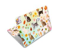 PLIGREAT Autocollant pour Ordinateur Portable Autocollants Universels en PVC pour Ordinateur Portable Lot de 12" autocollants Réutilisables pour Ordinateur Portable 13" 13.3" 14" 15" 3 chat mignons