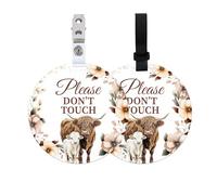 PLIGREAT Confezione da 2 cartelli ad acquerello con scritta in lingua inglese "Please Don't Touch", per neonati, con scritta "Stop Touching" per seggiolino auto, motivo floreale, con cinghie e clip