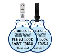 PLIGREAT Confezione da 2 Si prega di guardare Non toccare il segno del bambino per i neonati prematuri Regalo del bambino shower No Touching bambino Reminder Tag per il passaggio del bambino