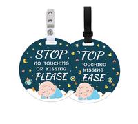 PLIGREAT Confezione da 2 Si Prega di Non Toccare Il Segno del Bambino, Smettere di Toccare l'etichetta del Passeggino con Cinghie di Sospensione e Clip
