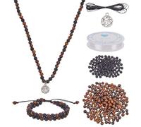 PLIGREAT Kit per la creazione di collane e braccialetti Mala con perline in palissandro con ciondoli a forma di albero della vita, kit per la creazione di preghiere, forniture per principianti, donne