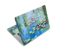 PLIGREAT Pellicola adesiva per computer portatile, motivo ninfee, universale, rimovibile, in vinile, adatta per computer portatili da 12", 13", 13,3", 14", 15", 15", 15", protezione artistica per PC
