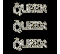 PLIGREAT Queen Pattern Stiratura su Hotfix Transfer Glitter Strass Transfers Patch per Abbigliamento Giacca Borse Donna Uomo T Shirt DIY Ornamento Stiratura Su Cristallo Strass Adesivi Adesivi