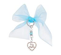 PLIGREAT Something Blue - Ciondolo a forma di bouquet da sposa, con perle, a forma di cuore, per matrimonio, addio al nubilato, regalo per figlia