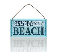 PLIGREAT Targa da Spiaggia, Cartello Decorativo in Legno, Decorazione da Spiaggia, Decorazione in Legno, Decorazione da Spiaggia, destinazione in Spiaggia, Decorazione da Appendere