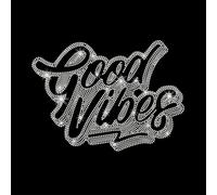 PLIGREAT Toppa con strass con lettere "Good Vibes" da applicare con il ferro da stiro, con strass, autoadesiva, per vestiti, giacche, jeans, cappelli, strass Hotfix