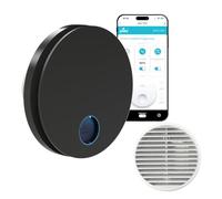 plikc - Aspiratore WIFI da parete ad aspirazione assiale serie Ario W con sensore di Umidità e Timer - 100% MADE IN ITALY + Griglia da muro (Foro Ø 118, Nero)