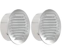 Plikc - Griglia aerazione tonda con rete - MADE IN ITALY (Alluminio - foro 100) (Confezione da 2)