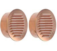 Plikc - Griglia aerazione tonda con rete - MADE IN ITALY (Rame - foro 80) (Confezione da 2)