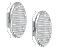 Plikc - Griglia aerazione tonda in ABS con rete anti insetti - MADE IN ITALY (Cromo 80/125mm. - 2 Pezzi)