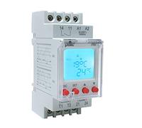 Plikc TRM Termoregolatore Digitale DIN con Sonda Esterna, Riscaldamento/Raffreddamento, Range -25 °C / +130 °C, AC/DC 24-240 V