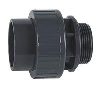 Plimat Raccordo a T in PVC, 50 mm, per tubo ad angolo (raccordo a vite in PVC, O-ring 50 mm x 1" 1/2)