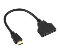 Plimbin Splitter HDMI, 1080P Splitter HDMI 1 Intra 2 Uscite Interruttore, Duplicatore HDMI, Multipresa HDMI 2 uscite, HDMI Maschio a Doppio HDMI Femmina per HDTV HD LED LCD Monitor Proiettori